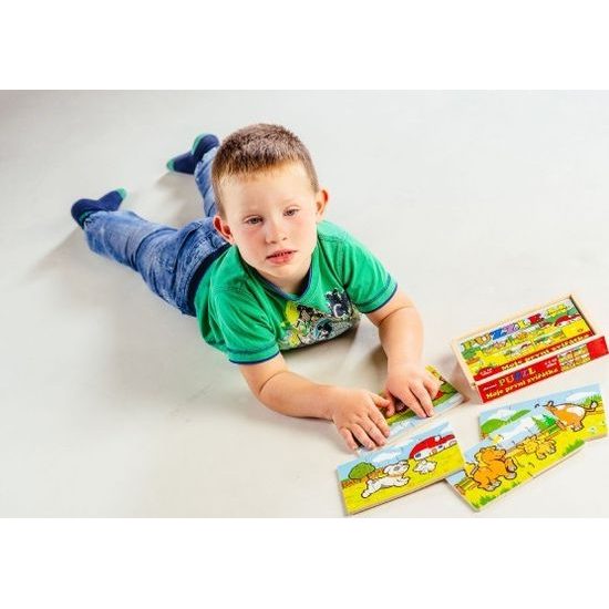 Dřevěné Puzzle - Moje první zvířátka 4x12 dílků