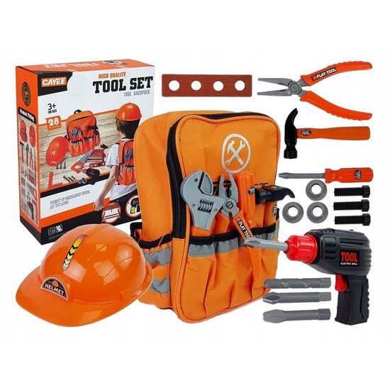 Sada dětského nářadí s vrtačkou na baterie v batůžku Tool Set