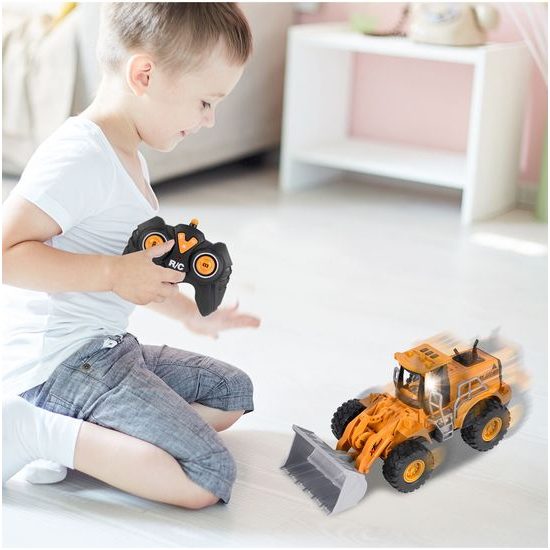 Bagr na dálkové ovládání City Engineering s pohyblivou lžící a kouřovým efektem