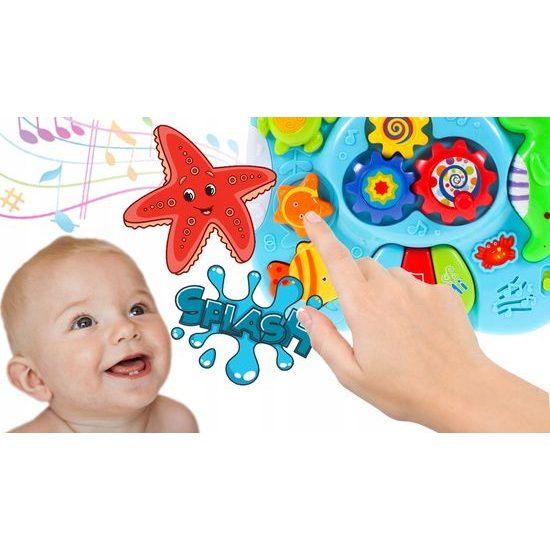 Edukační stoleček s piankem a zvuky 2v1 Želvička