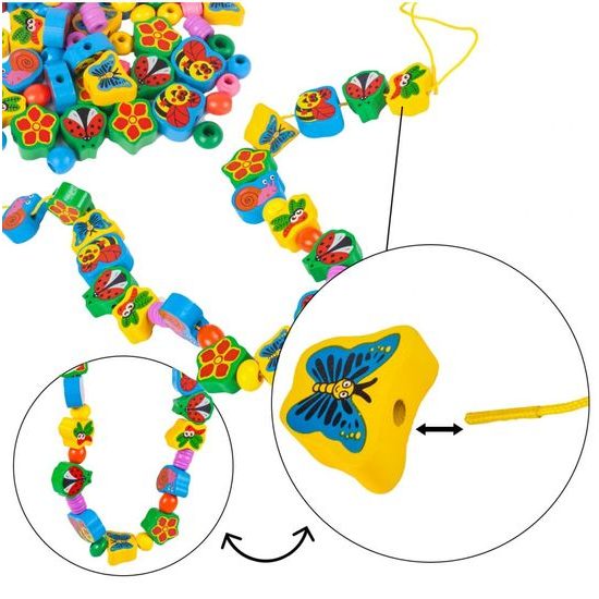 Sada dřevěných korálků Marine Beads 80 kusů