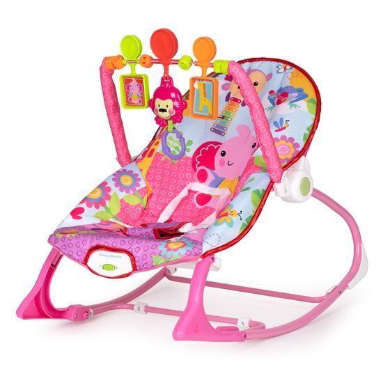 Ecotoys kojenecké lehátko 3v1 s vibracemi Baby Calm růžové