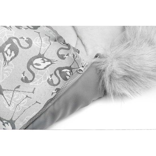 Zimní fusak do kočárku Olaf šedý plameňáci