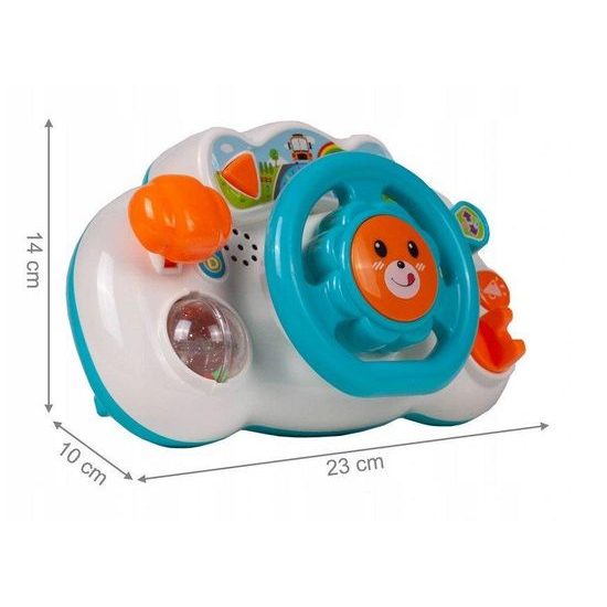 Interaktivní volant pro nejmenší se světlem a zvukem Lion Driver modrý