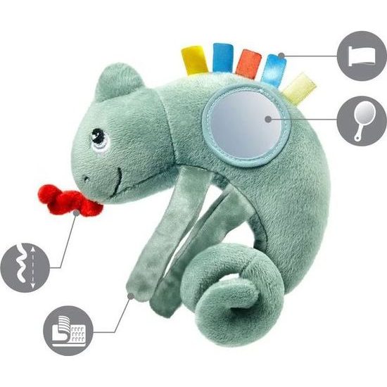 BabyOno závěsná plyšová hračka se zrcátkem Chameleon