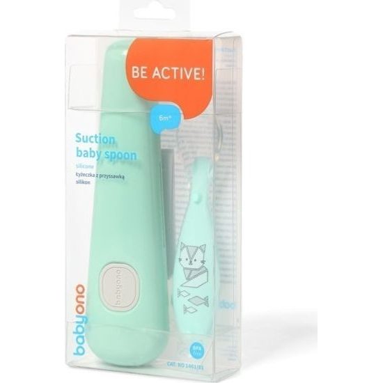BABYONO Lžička silikonová s obalem 6 m+ 1ks