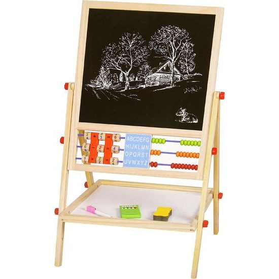 Oboustranná vzdělávací dřevěná kreslící tabule 2v1