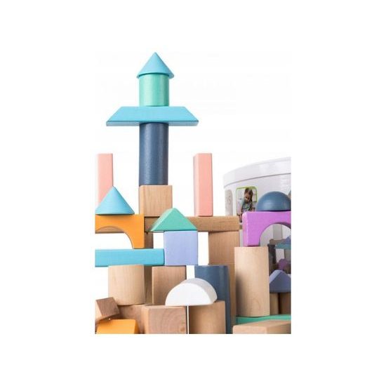 Ecotoys sada dřevěných kostek 50 ks v boxu NEO