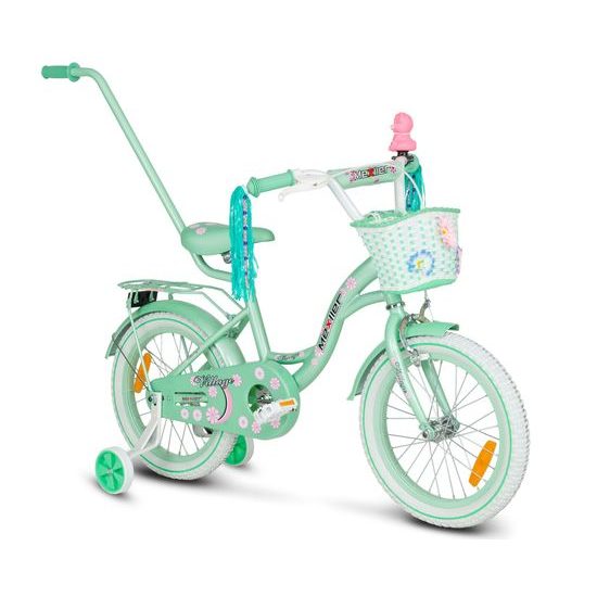 Dětské kolo Mexller Village s vodící tyčí mintová 16"