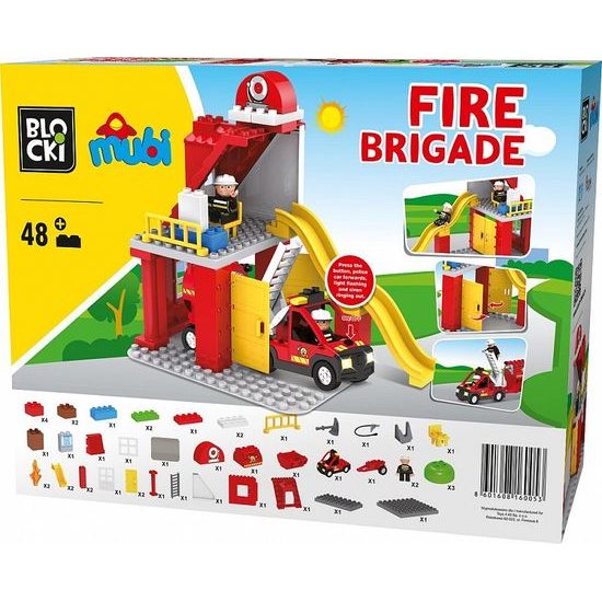 Blocki Mubi stavebnice Hasičská stanice se světlem a zvukem 48 dílů