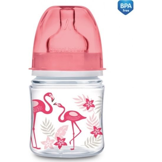 Canpol babies Antikoliková lahvička 120 ml Jungle - Plameňáci, 1 ks