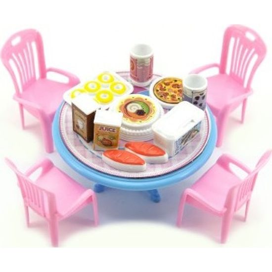 Stůl a židle s doplňky - mix 2 barvy