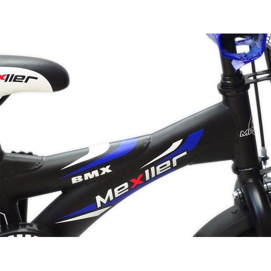 Mexller dětské kolo BMX 12" s vodící tyčí černomodré