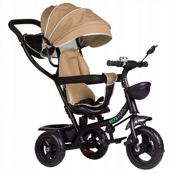 Ecotoys dětská tříkolka s otočným sedadlem Trike 2v1 béžová
