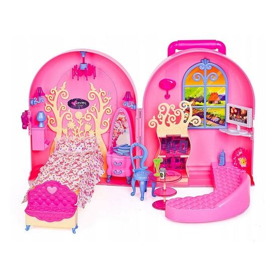 Doris přenosný domeček pro panenky s batůžkem Carry Home