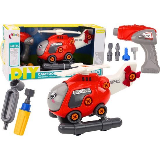 Interaktivní vrtulník-červený