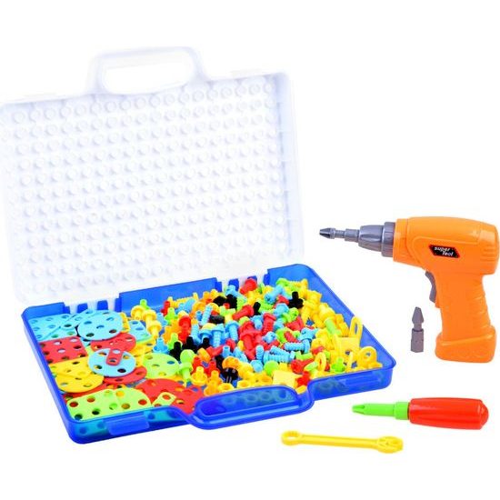 Kreativní konstrukční stavebnice s nářadím 237 ks