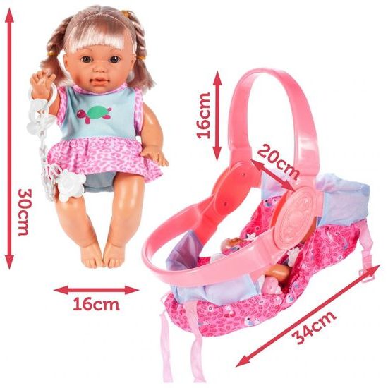 Interaktivní panenka s nosítkem Baby Doll 30 cm
