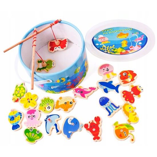 Doris dřevěné rybičky na lovení na magnet 20 kusů