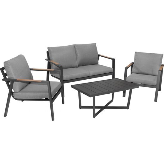 Hliníkový zahradní nábytek Pohovka + dvě křesla + stůl