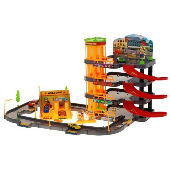 Majlo Toys parkovací garáž Skyline s výtahem+ 4 autíčka