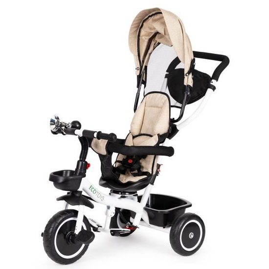Ecotoys dětská tříkolka s otočným sedadlem S360 béžová