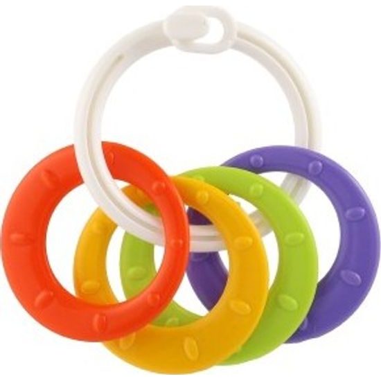 Kroužky se 4 tvary - srdíčka, kolečka - mix barev