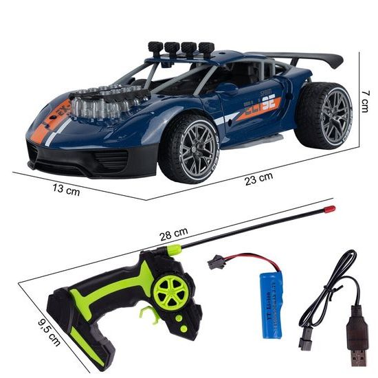 Závodní kovové auto na dálkové ovládání Fast Spirit 1:16