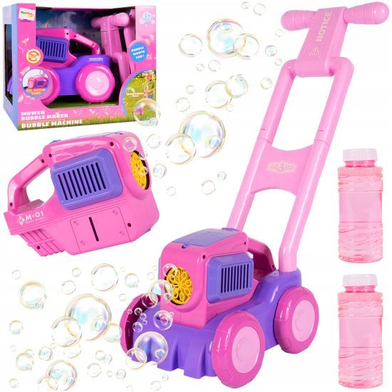 Dětská sekačka s bublifukem 2v1 Bubble Maker - růžová