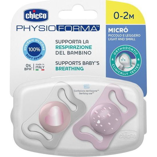 Physio Micro Silikonový dudlík - růžový 2ks