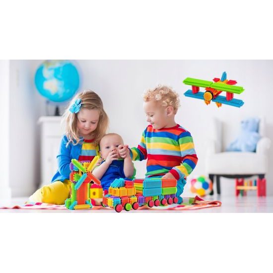 Doris barevná konstrukční stavebnice Hedgehog Blocks 140 ks