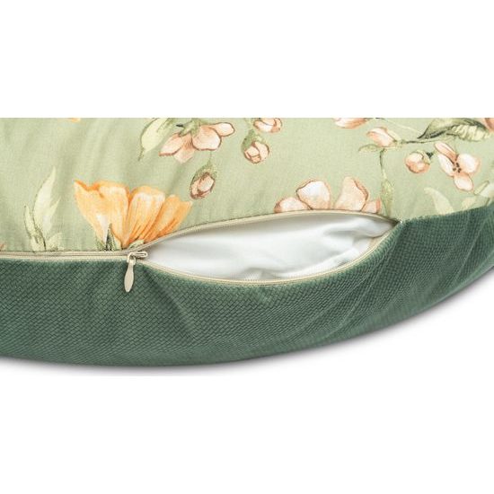 Kojící polštář ve tvaru U sensillo zelená s květy