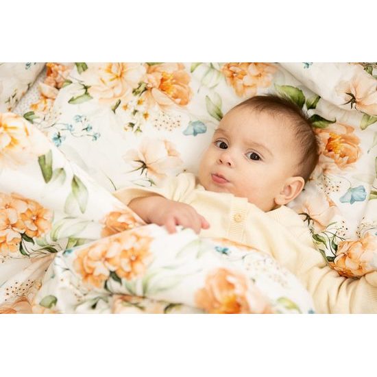 Souprava do postýlky 2ks 100x135 cm Pivoňky