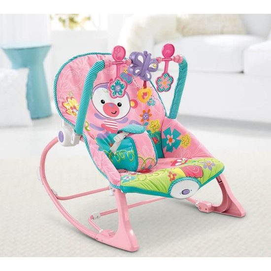 Dojčenské ležadlo 3v1 s vibráciami Baby Rocker ružové