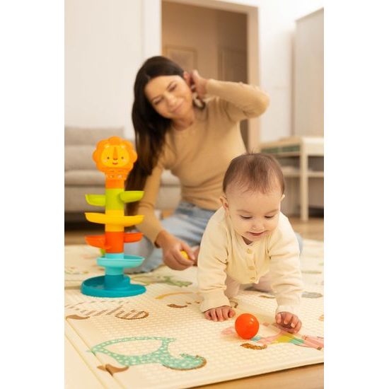 Edukační hračka - basketbalový tobogán se lvem