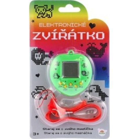 Zvířátko elektronické - přívěsek se šňůrkou - mix 3 barvy