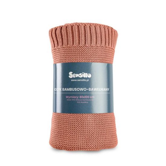 Sensillo Dětská deka bambusovo-bavlněná 80x100 cm korálová