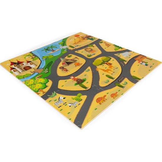 Ecotoys pěnová puzzle hrací deka Zvířátka 93 x 93 cm