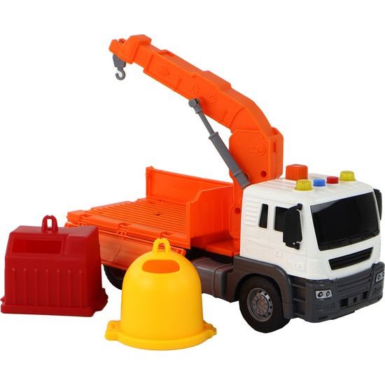 Popelářské auto s jeřábovým ramenem - oranžové