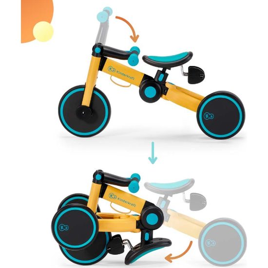KINDERKRAFT 4TRIKE dětská skládací tříkolka 2v1 Sunflower Blue
