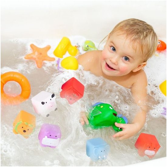 Senzorické kostky se zvířátky pro nejmenší Bath Toys 6 kusů