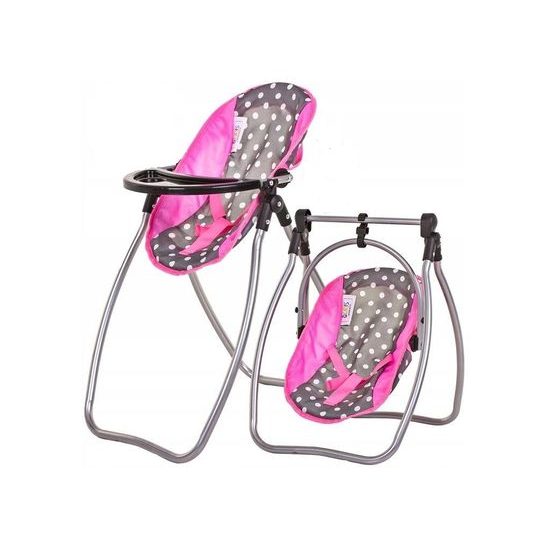 Doris jídelní židlička a houpačka 2v1 šedá