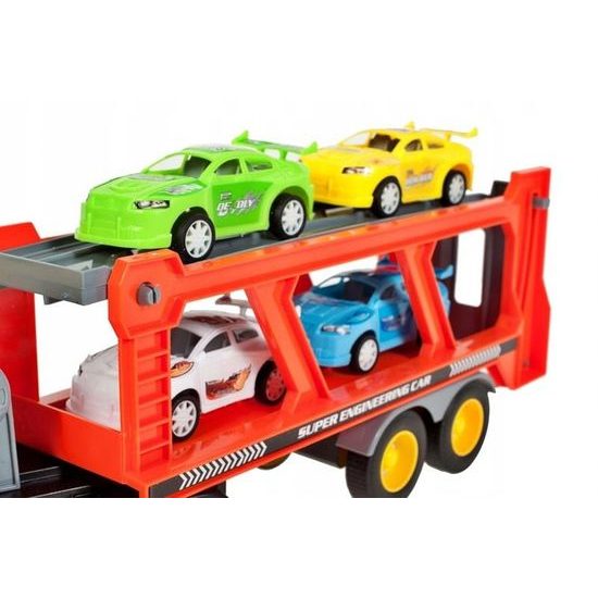 Nákladní auto se 4 autíčky světly a zvuky City Builder 1:16