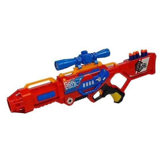 ROZBALENO Velký dětský samopal Blaze Storm RED s pěnovými náboji