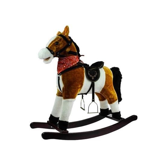Plyšový houpací kůň Blesk - světle hnědý