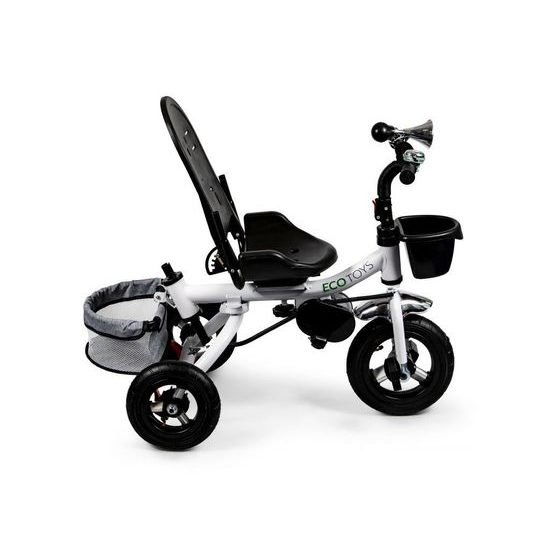 Ecotoys dětská tříkolka s otočným sedadlem a nafukovacími koly Rotage šedá