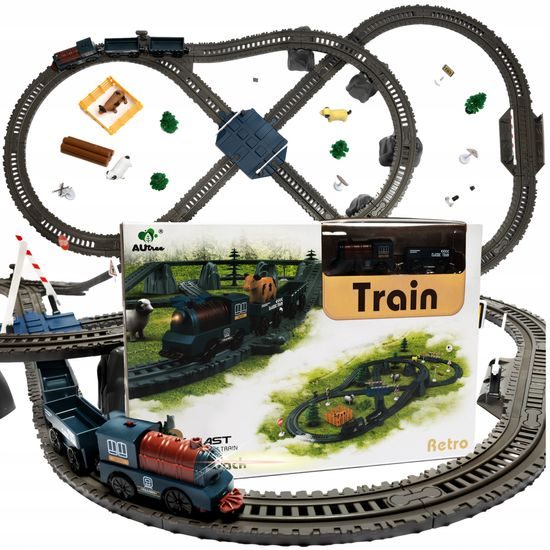 Doris vláčkodráha na baterie s příslušenstvím 90 dílků Electric Train