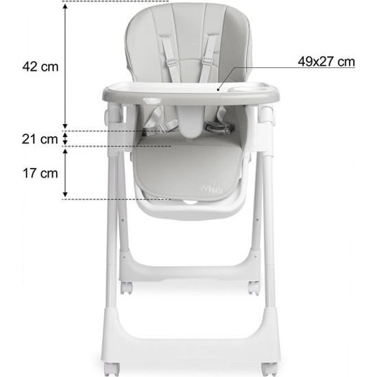 Dětská jídelní židlička Megalo light grey