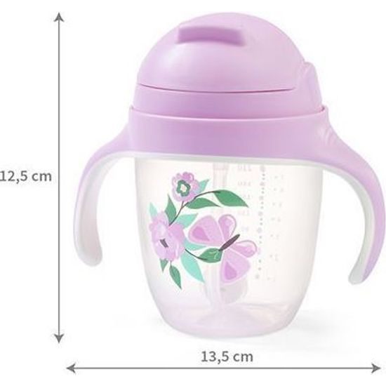 Dětský hrneček se zatíženým brčkem - fialový