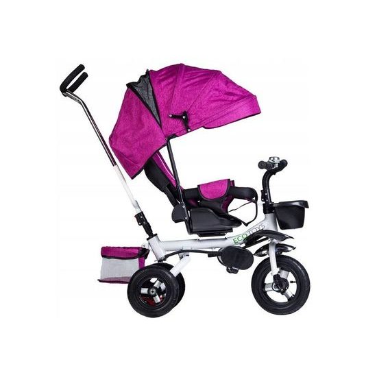 Ecotoys dětská tříkolka s otočným sedadlem Rotage růžová - nafukovací kola